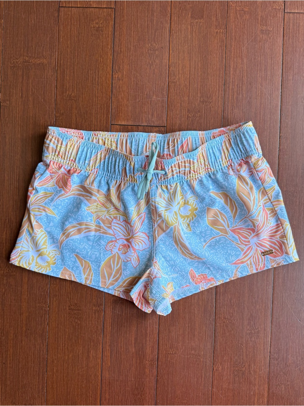 Roxy Tropical Floral Board Shorts Blue Orange - Size XS